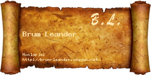 Brum Leander névjegykártya